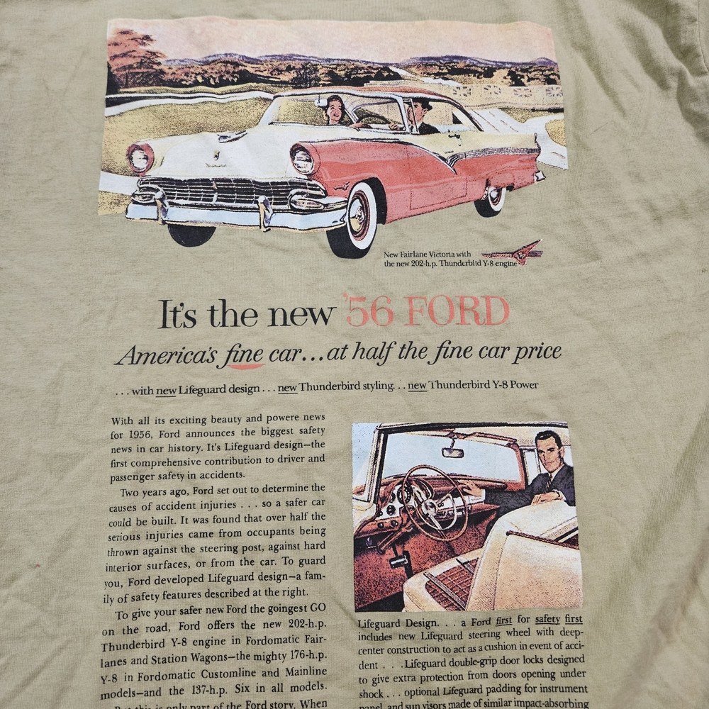Ford Short Sleeve Crew T-Shirt in Olive Green - Picture 4 of 4